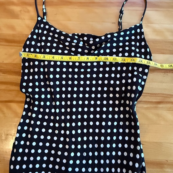 Zara Black and White Polka Dot Maxi Cowel slip Dress small - Picture 9 of 10